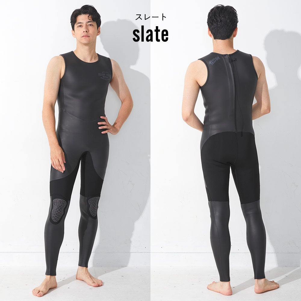 FELLOW メンズ スキン ロングジョン バックジップ 3mm M～XXL 全2色