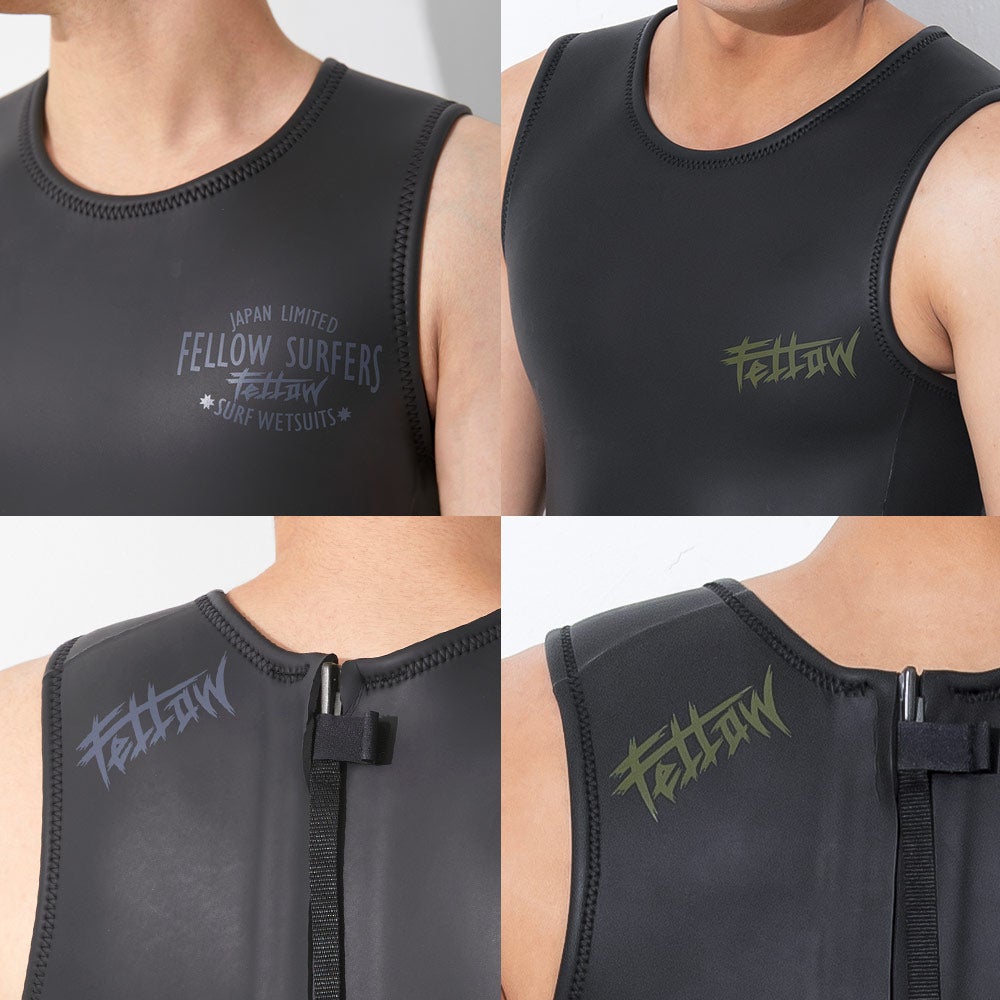 FELLOW メンズ スキン ロングジョン バックジップ 3mm M～XXL 全2色