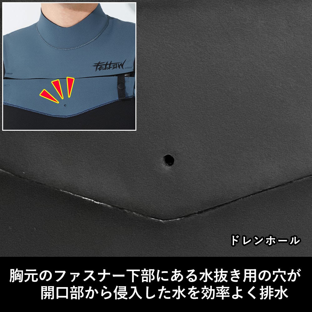 FELLOW メンズ フルスーツ チェストジップ 3mm M～XXL 全4色 | FELLOW