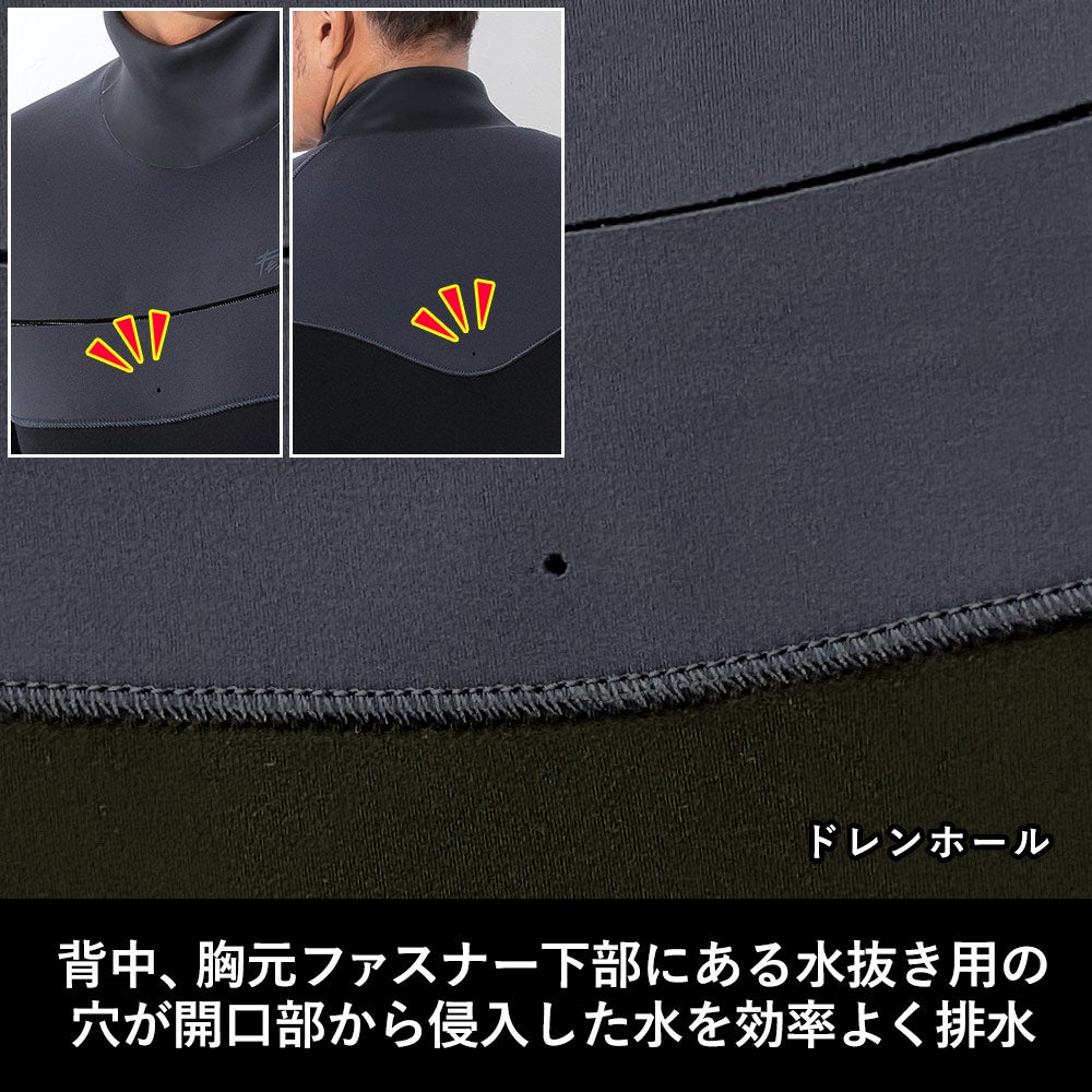 FELLOW メンズ シーガル ロングチェストジップ 3mm M～XLB 全1色