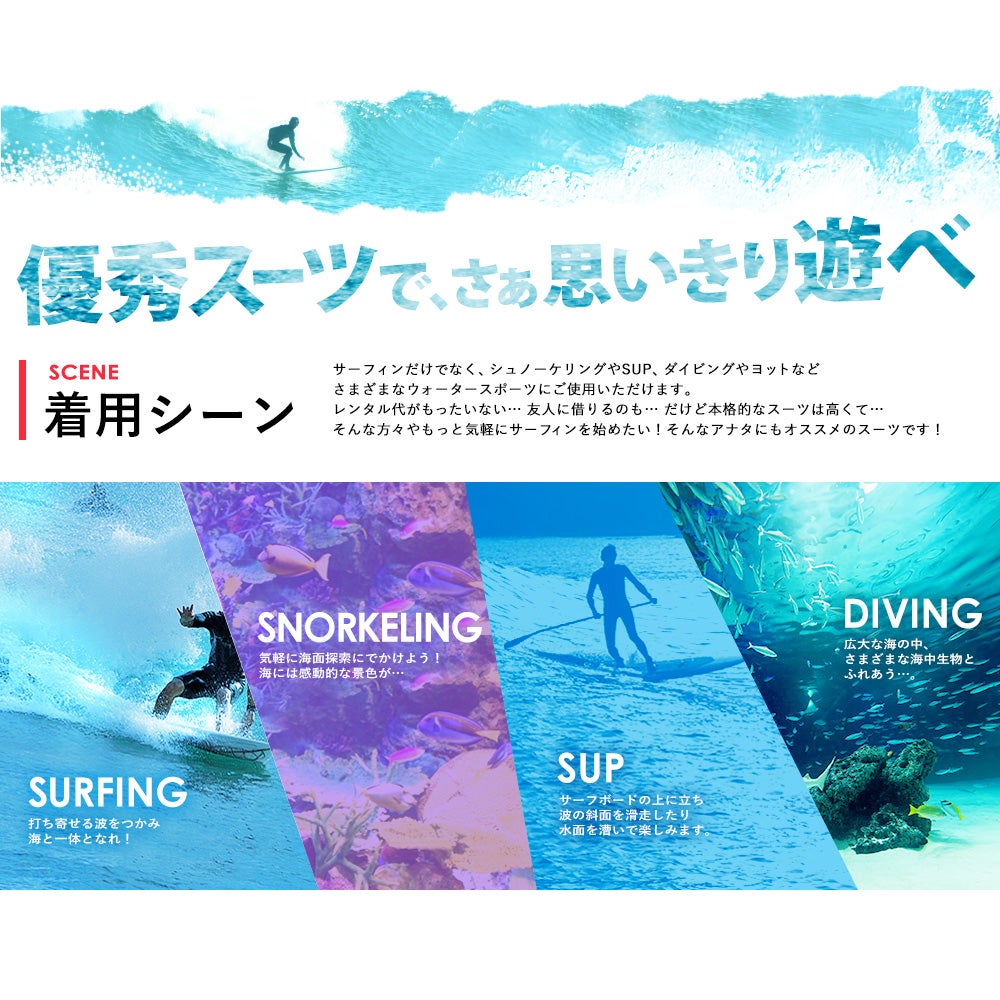 RSS SURF メンズ フルスーツ バックジップ 3mm M～XXL 全1色 | FELLOW