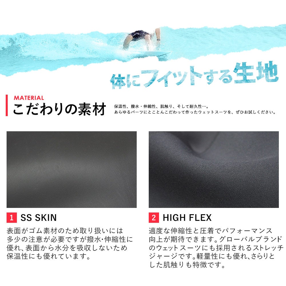 RSS SURF メンズ スキン ベスト フロントジップ 2mm M～XXL 全1色