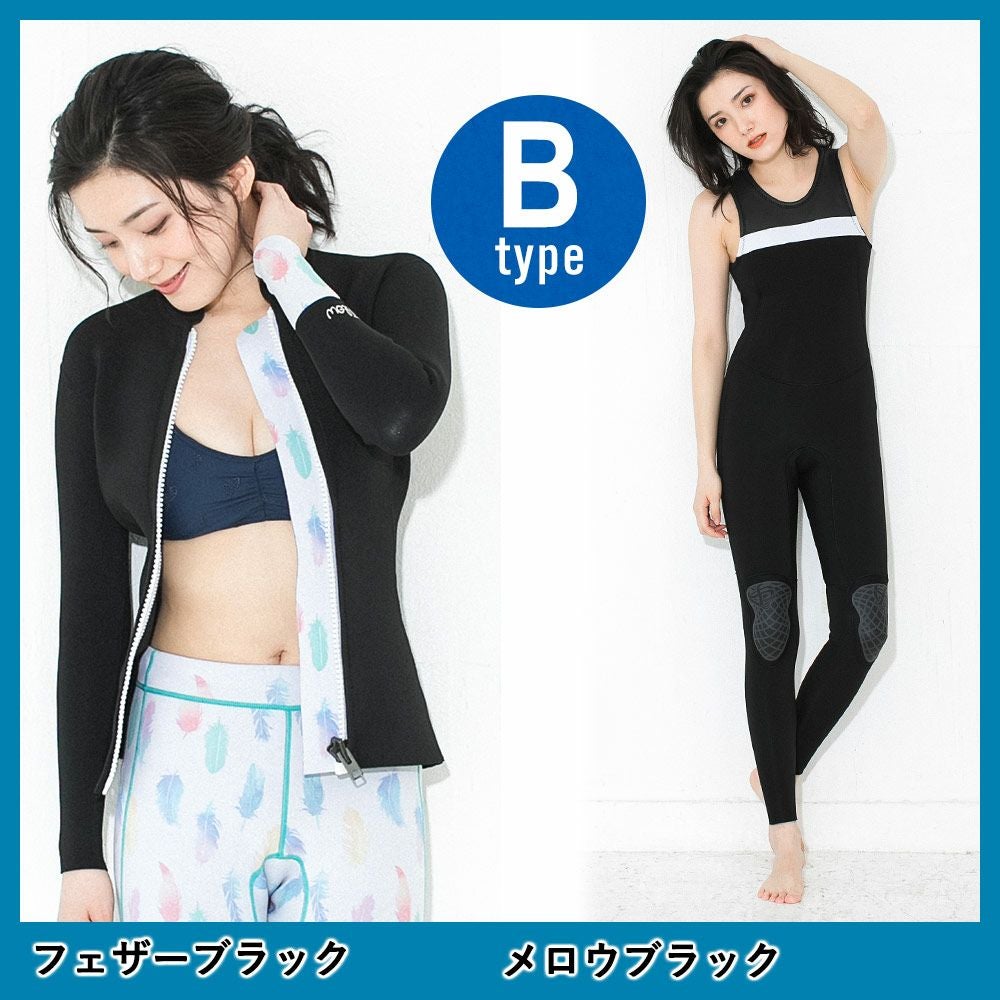 特価】FELLOW レディース ロングジョン3mm ＆ タッパー3mm セット M