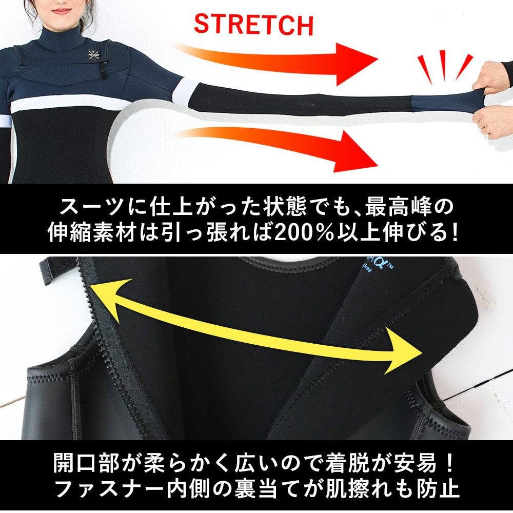 FELLOW レディース ロングジョン3mm ＆ スキンタッパー3mm セット S