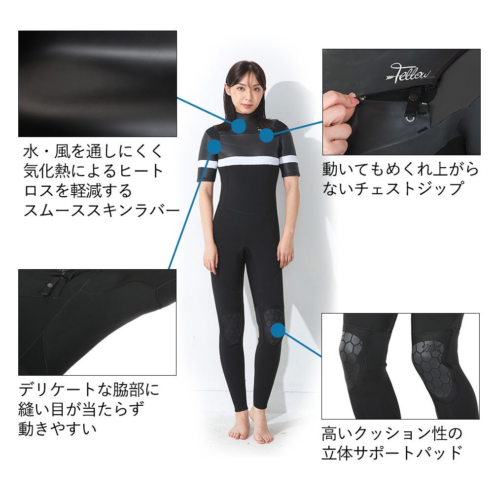 特価】FELLOW レディース チェストジップ シーガル 3mm S～LB 全1色