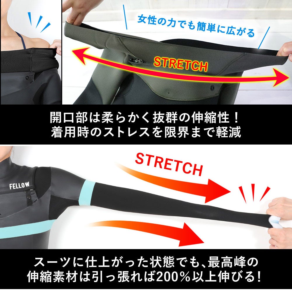 特価】FELLOW レディース チェストジップ シーガル 3mm S～LB 全1色