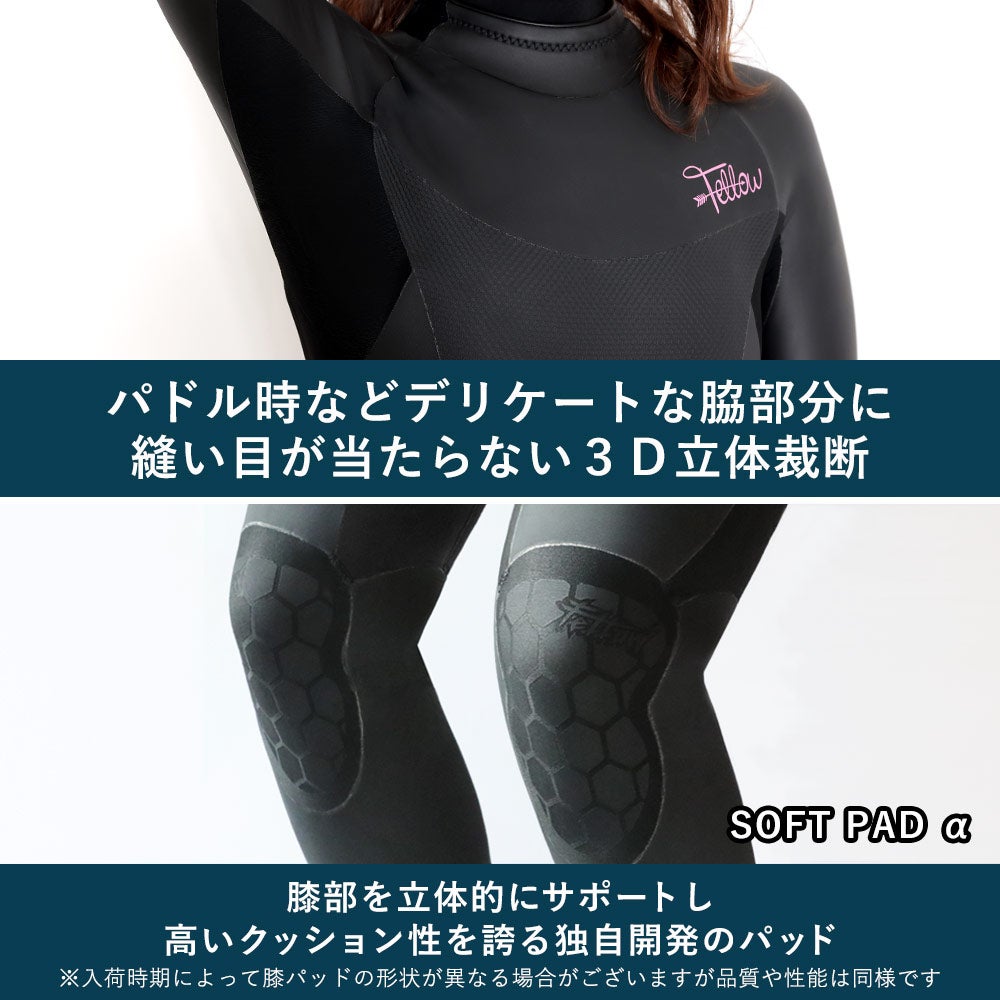 FELLOW レディース セミドライ バックジップ 5x3mm S～LB 全1色