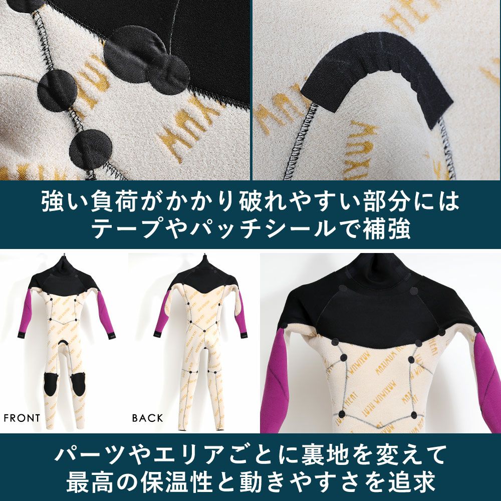 FELLOW レディース セミドライ ロングチェストジップ 5x3mm S～LB 全1