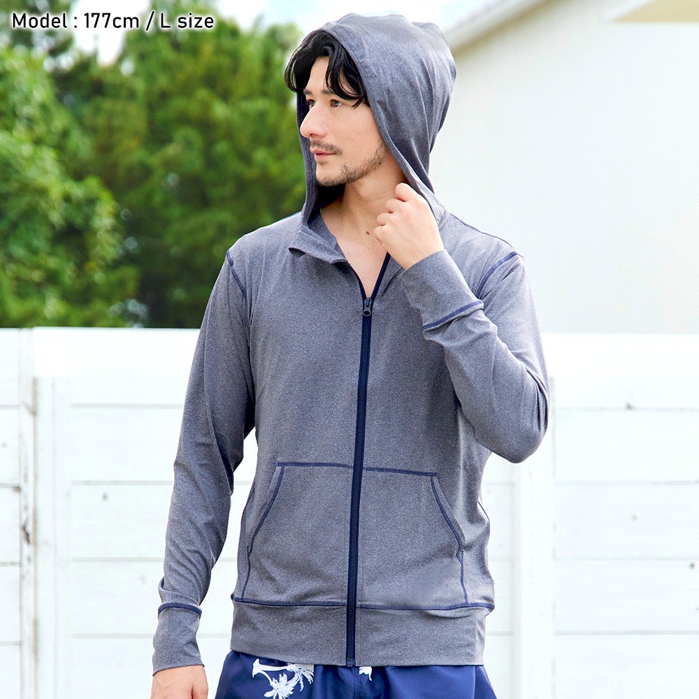 GRID SURF メンズ ラッシュガード パーカー フード付き S～3XL 全23色