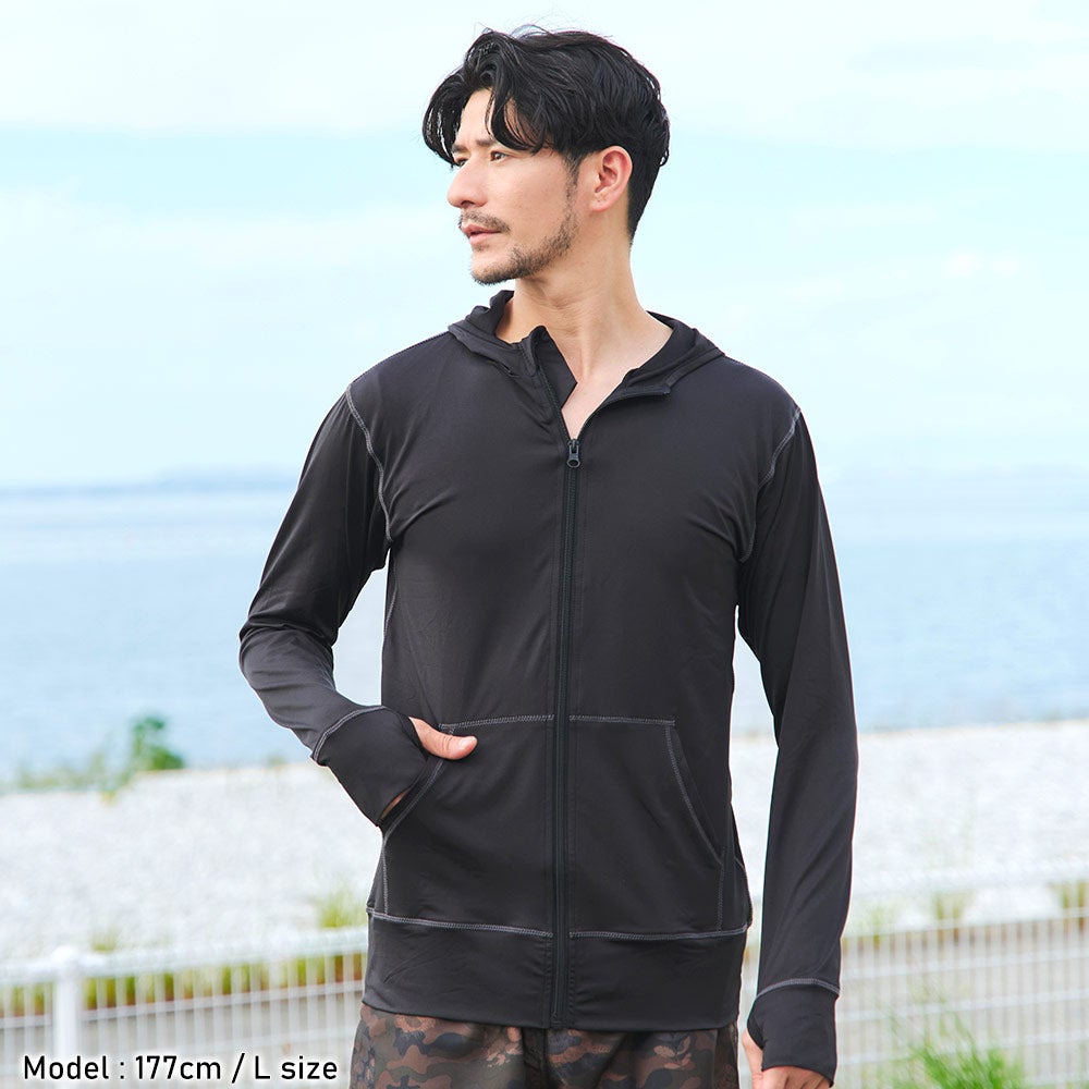 GRID SURF メンズ ラッシュガード パーカー フード付き S～3XL 全23色