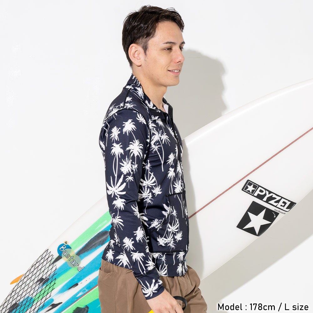 GRID SURF メンズ ラッシュガード ジップアップ S～3XL 全22色